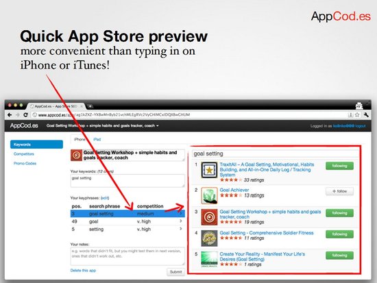 应用商店关键字优化工具AppCod.es可预测排名