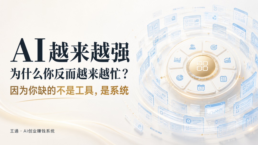 王通:学习AI技能不值钱,用AI赚钱的思维才值钱